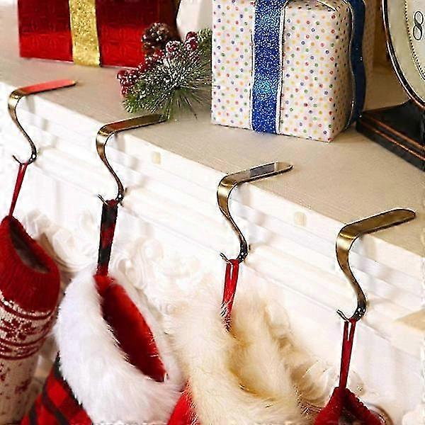 Metallic Christmas Stocking Hangers, Christmas Stocking Holders for