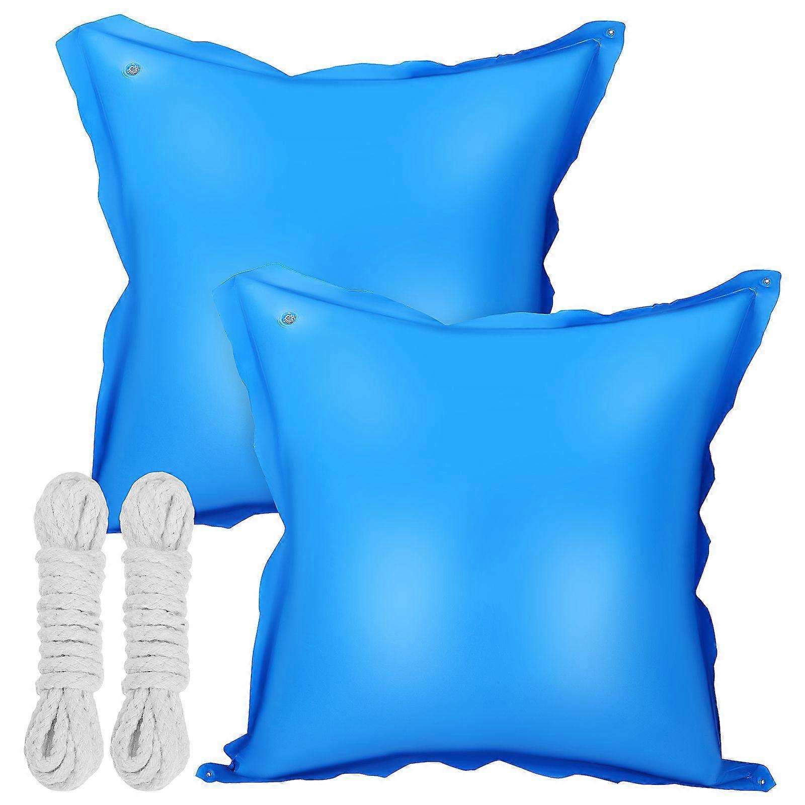 2Pcs Pool Pillows Cold Resistant Thick Winter Pool Cover Pillows with Rope for Above Ground Pools