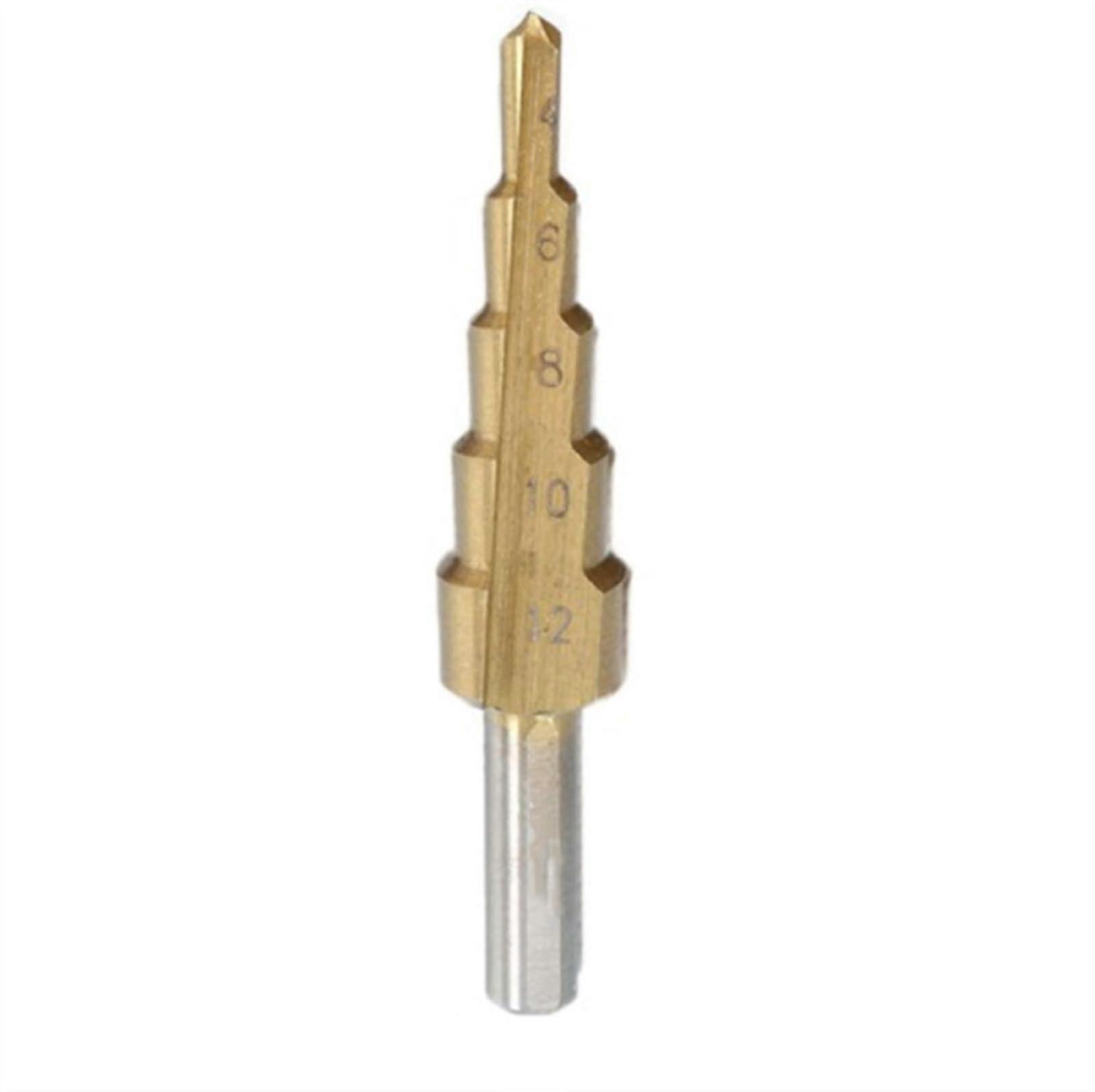 3–12 mm, 4–12 mm step drill bit, straight flute, coated wood, hole cutter, power tool set (Color: A)