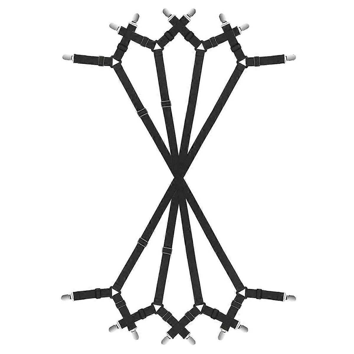Set of 4 adjustable triangular tensioners, perfect for crossed or straight sheets, ensuring reliable and secure fixing.