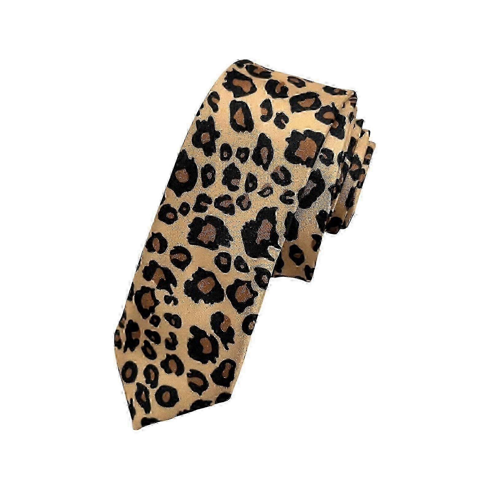 Elegant Leopardmönstrad Slips - Polyester Formell Slips för Herr & Dam
