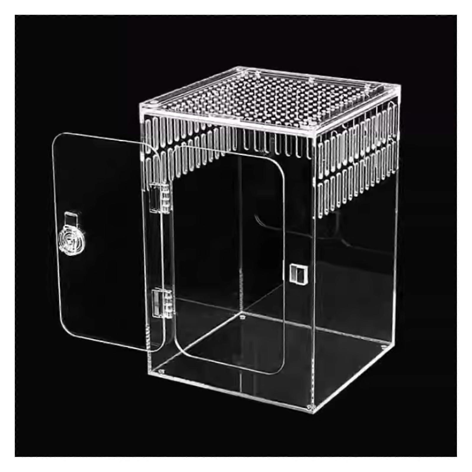 Snail Tank Jumping Spider Enclosure Reptile Terrarium With Front Opening Door Mantis Enclosure Transparent 30x20x20cm Ref: 6252