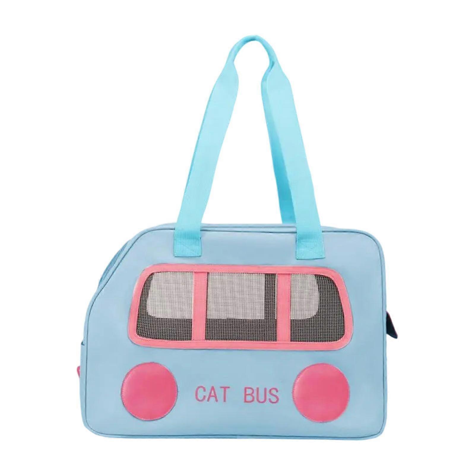 Portable Cat Carrier Bag for Small Cats, Soft-Sided Travel Bag, Blue, Lightweight, Durable Fabric, Easy to Clean