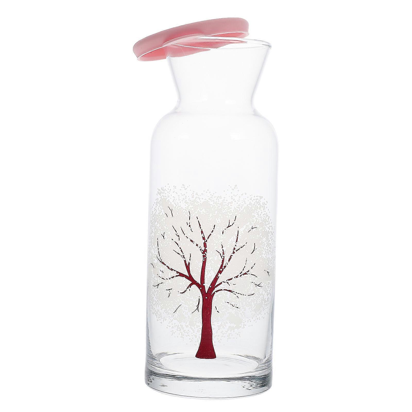 Portable Kettle Beverage Container for Travel Pink Glass with Lid 1Pc