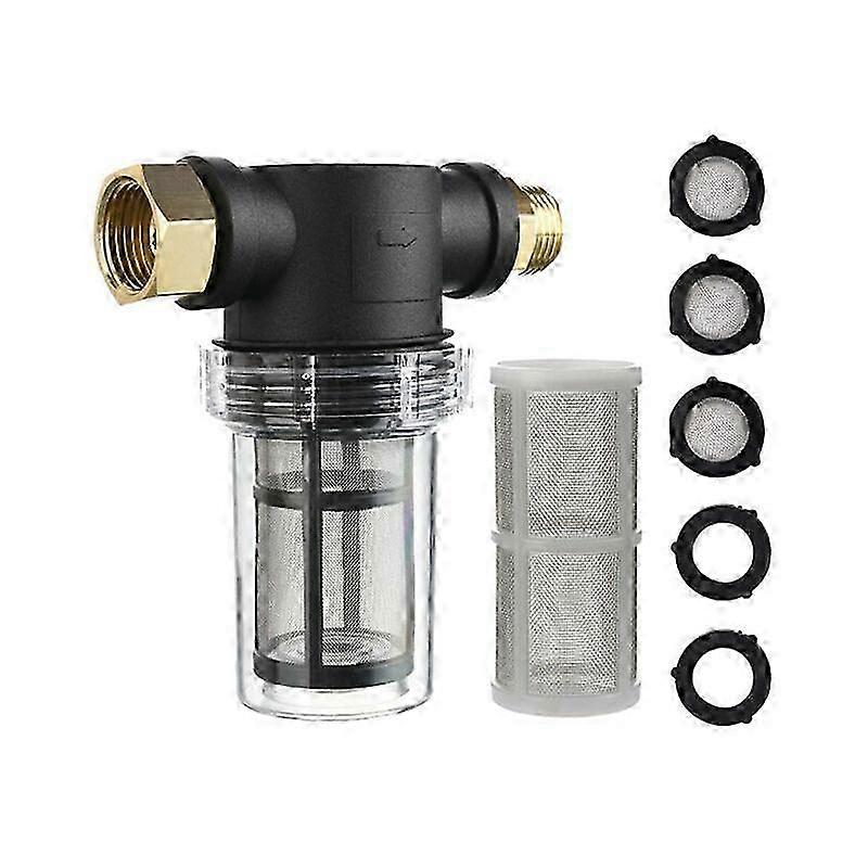 Pressure Washer Inlet Water Spray Filter, Inline Sediment Filter, 40 Mesh Screen, Extra 100 Mesh