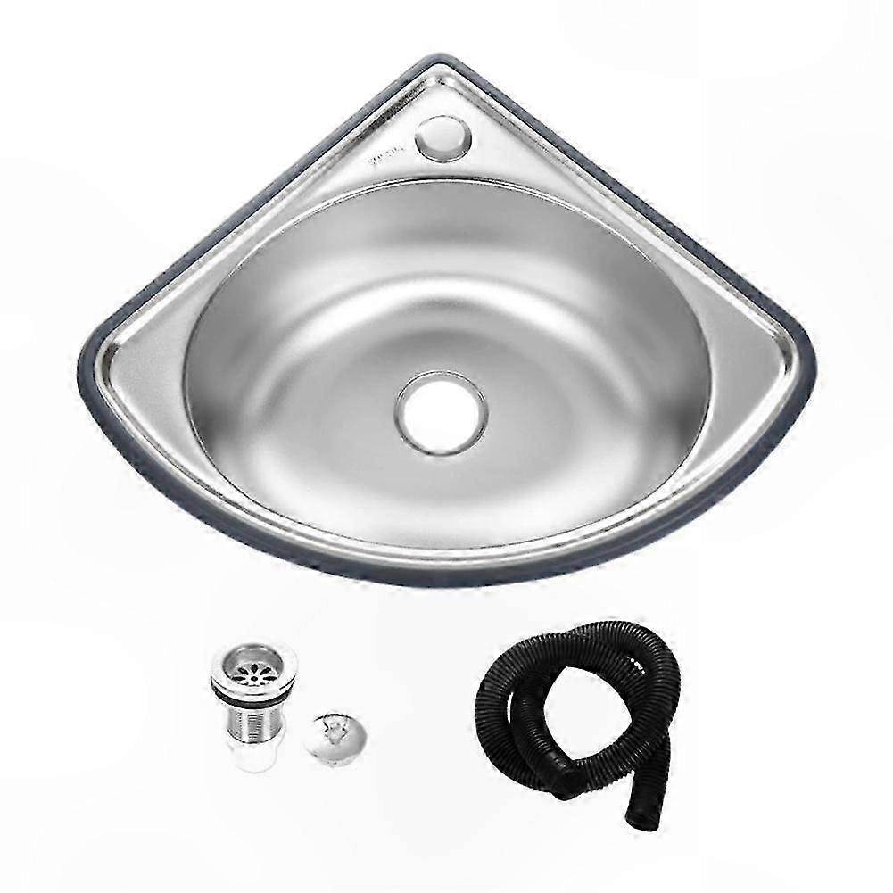 Single Bowl Corner Sink for Camper Van with Square Design and Drop-In Installation