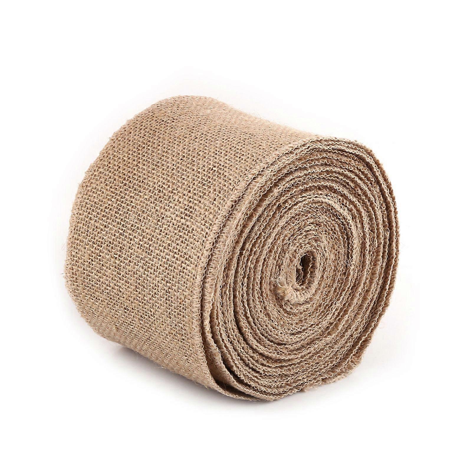 10M Vintage Hessian Jute Burlap Fabric Ribbon Table Runner DIY Decor (10CM)