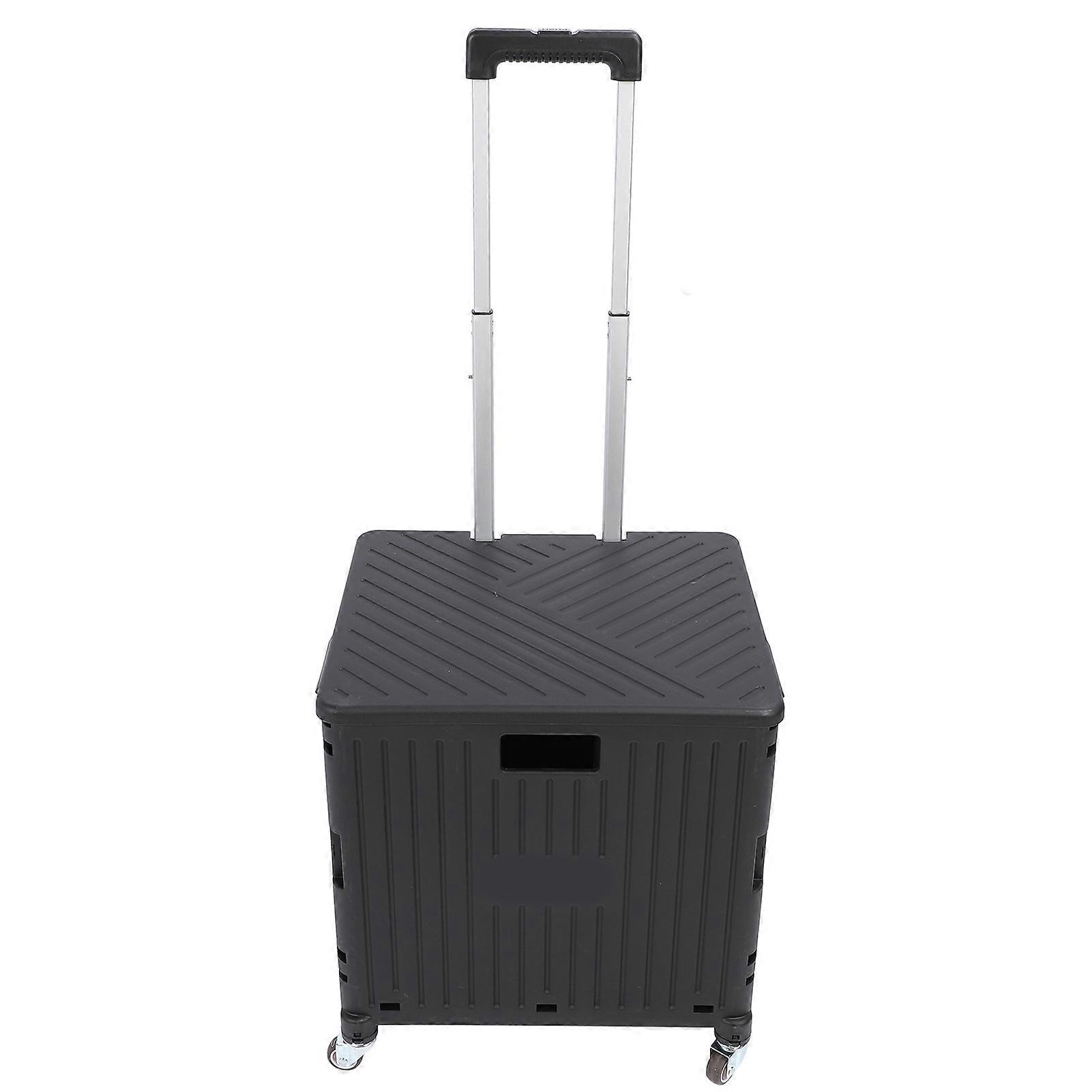 Folding Utility Cart with Telescoping Handle 40x36x100cm Black