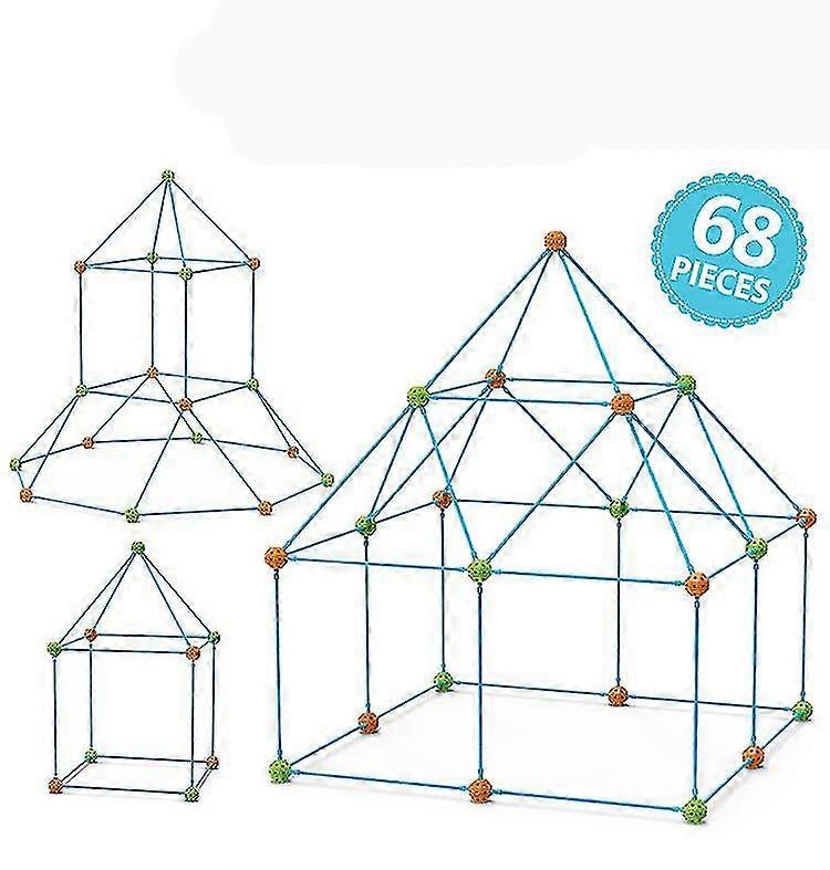 Children's fort building kit, available in 128/85/68-piece sets, easy to assemble, durable and stimulates creativity
