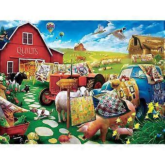 300/500/1000 Peça EZ Grip Jigsaw Puzzle - País da Colcha