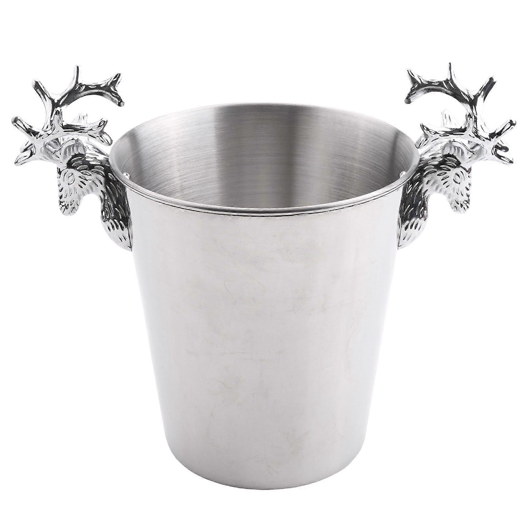 Stainless Steel Ice Buckets,Deer Head Handle,Insulated Ice Bucket,Wine Buckets Champagne Bucket for