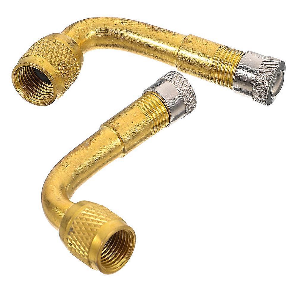 Brass Tire Valve Extension with 90 Degree Angle Design for Hard-to-Reach Valves 2PCS