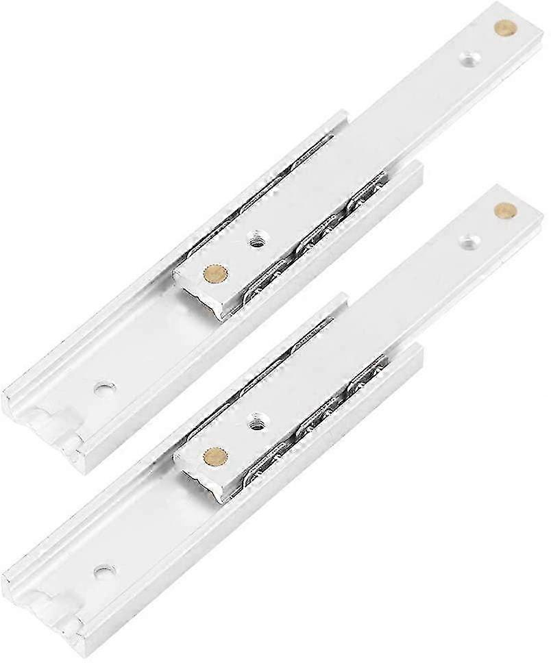 2pcs Aluminum Alloy Heavy Duty Ball Bearing Drawer Slides Durable Telescopic Rail Smooth Slide for Cabinet Drawer(100mm)