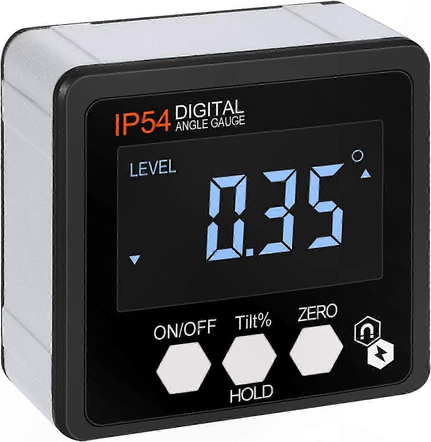 LCD Digital Inclinometer with Magnetic Base, Portable Level Tool, Backlight Display, IP54 Waterproof
