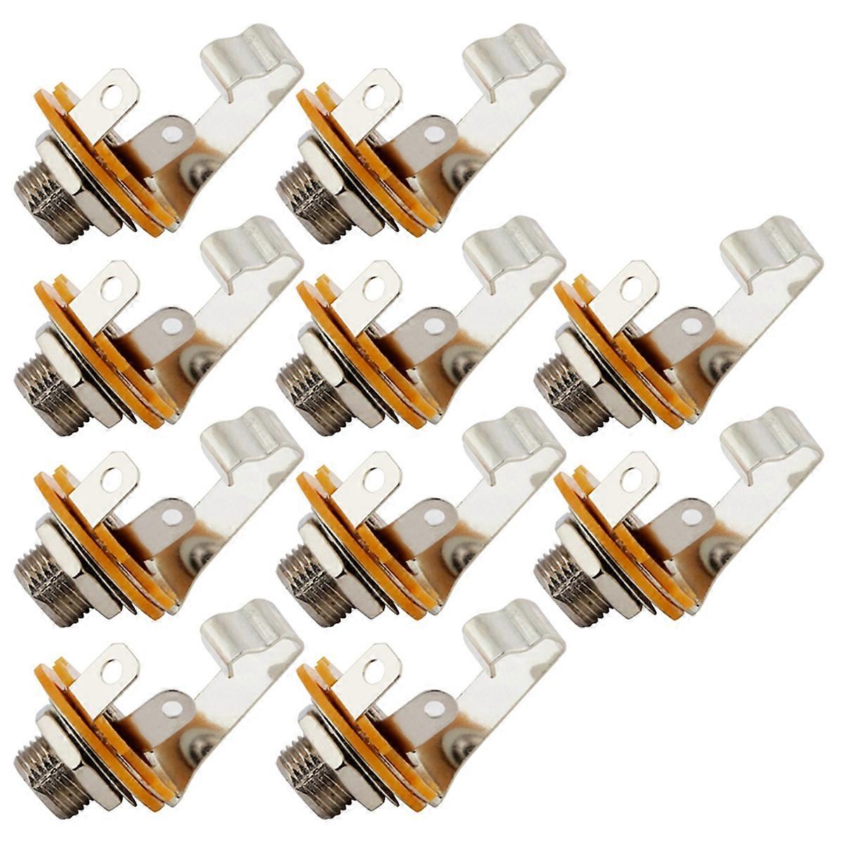 10pcs 6.35mm 1/4 inch Mono Input Jack Plug Socket for Electric Guitar