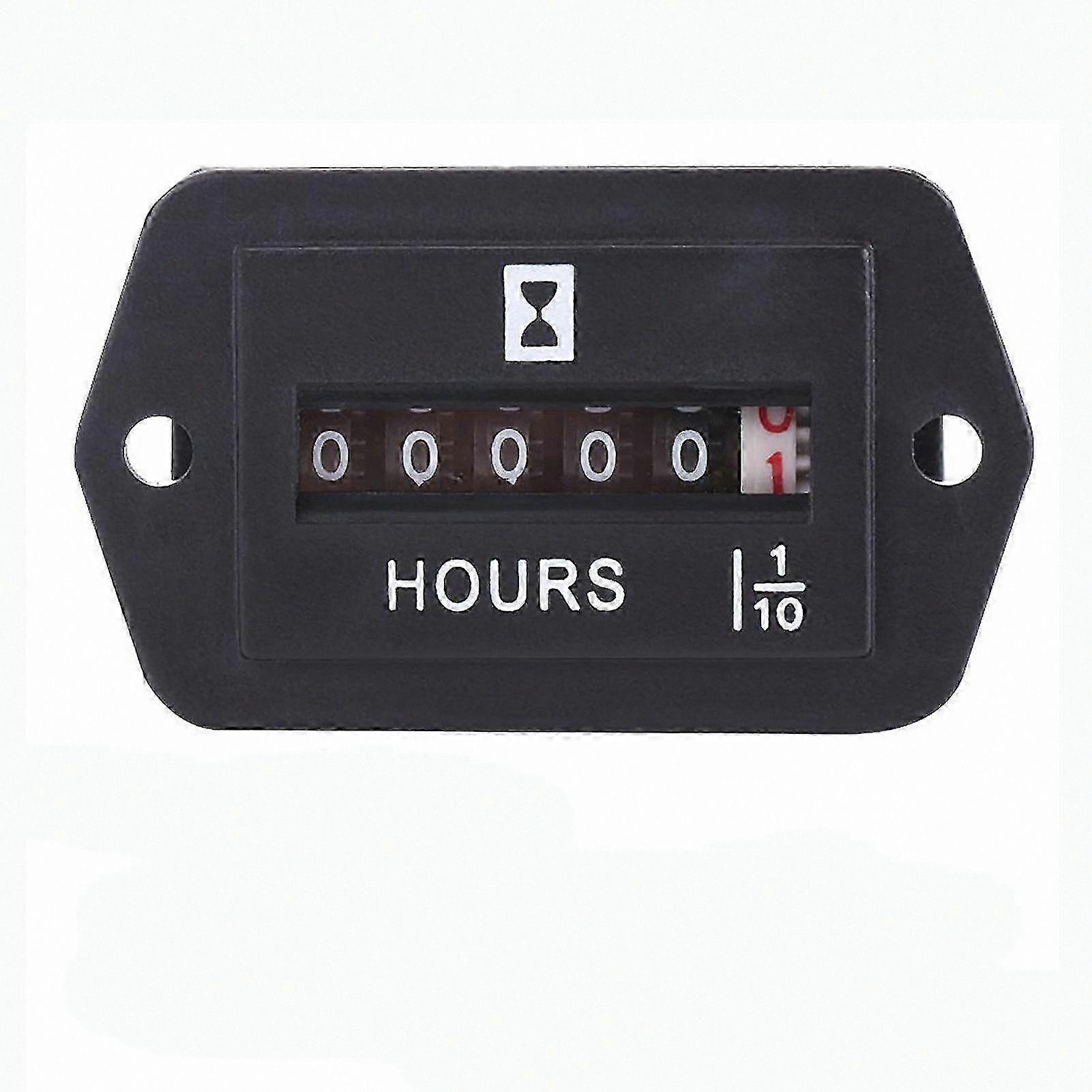 High-Precision Fully Sealed Rectangle Mechanical Hour Meter, DC 12V-36V Time Counter for Engineering Equipment