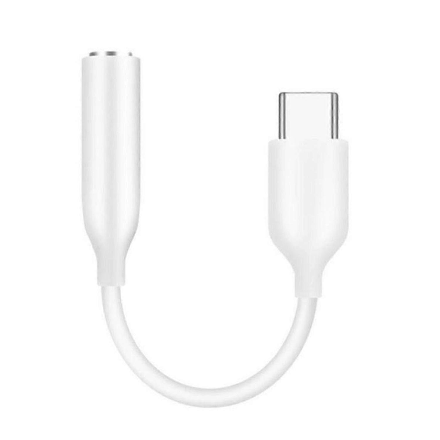 USB C To 3.5 MM Jack Aux Adapter White