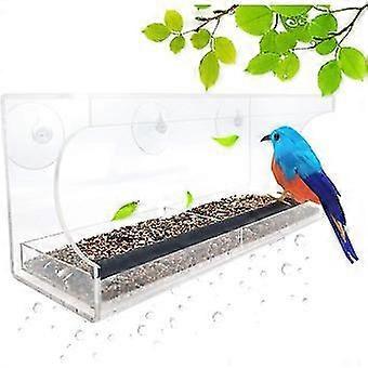 Clear Acrylic Window Bird Feeder with Suction Cups(with Sliding Seed Tray)