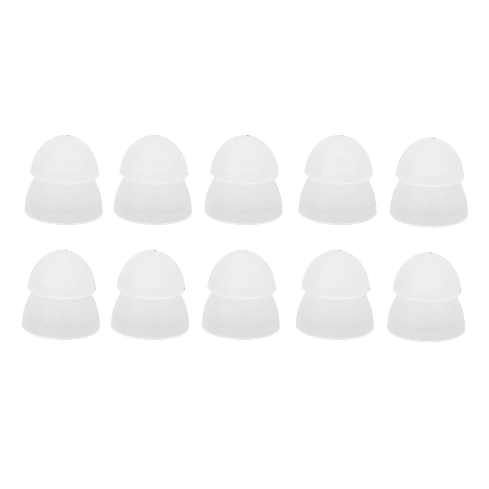 10pcs Hearing Aid Domes Soft Silicone 8mm Double Layer Closed Type Washable Anti Static Ear TipsWhite