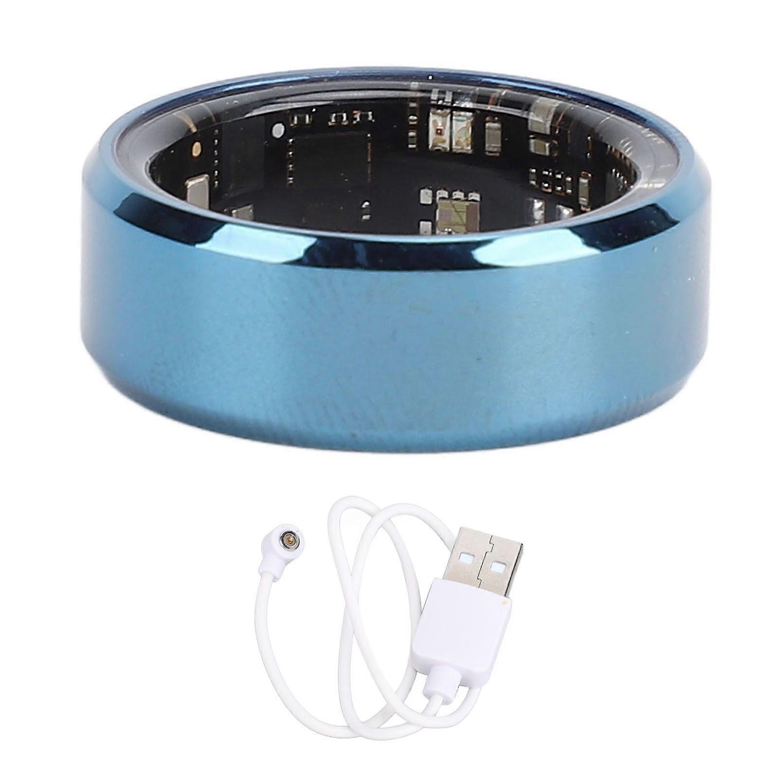 Smart Ring Blue Pedometer IP68 Water Resistant 7 Day Standby 18mah Stainless Steel Smart Ring Health Tracker for Daily Use 7