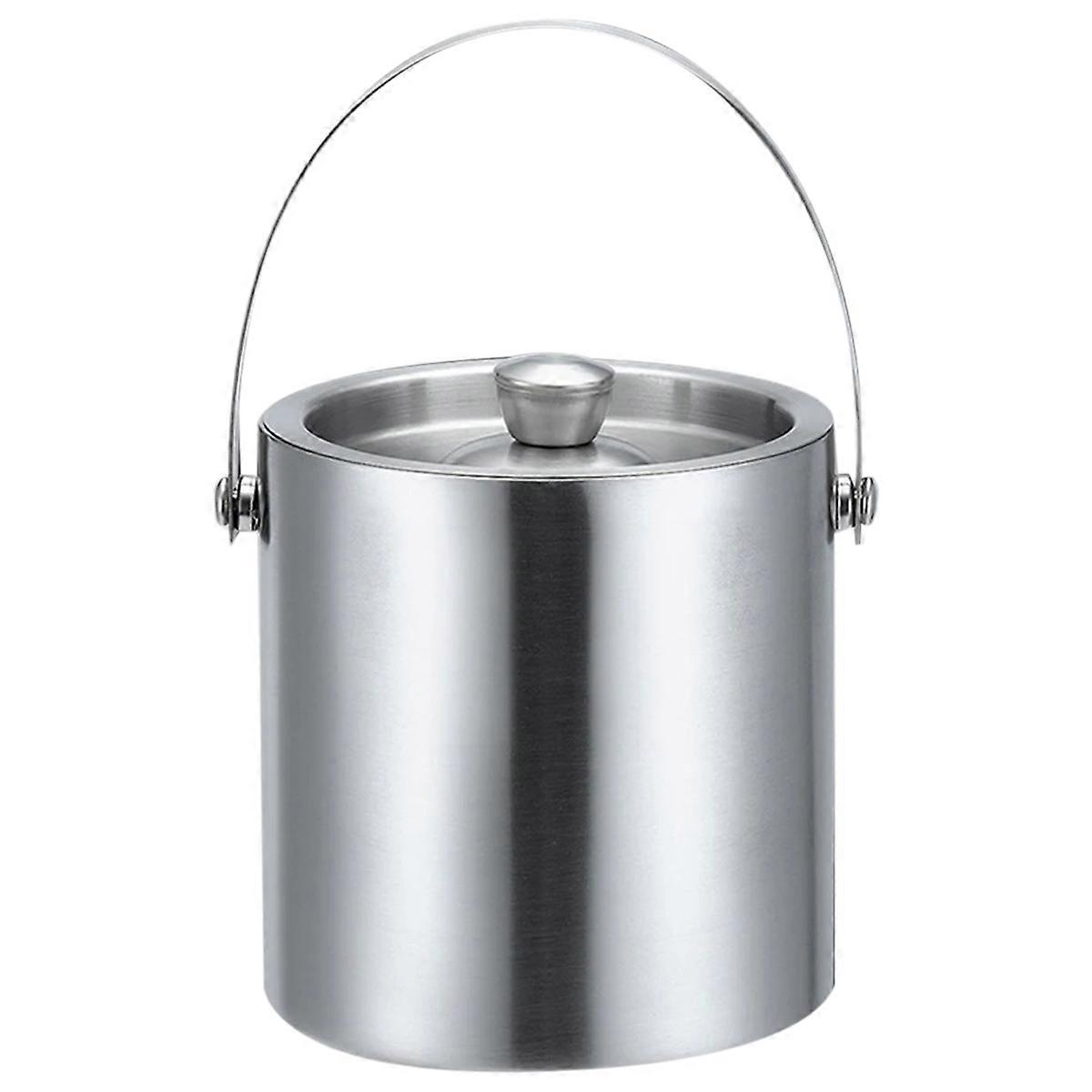 Double Wall Stainless Steel Insulated Ice Bucket Container for Home Bar Chilling Beer Champagne Wine