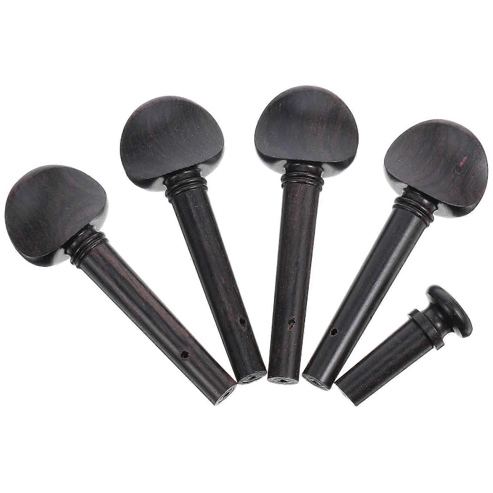 2Sets Ebony Violin Pegs with Endpin for Sound Quality Improvement for Violins