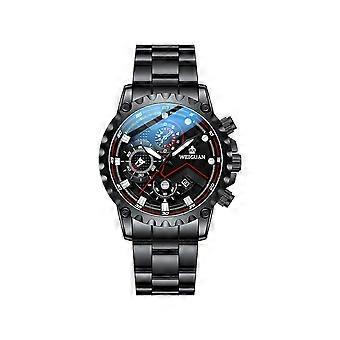 Reloj luminoso de cuarzo clásico de acero inoxidable resistente al agua para hombres