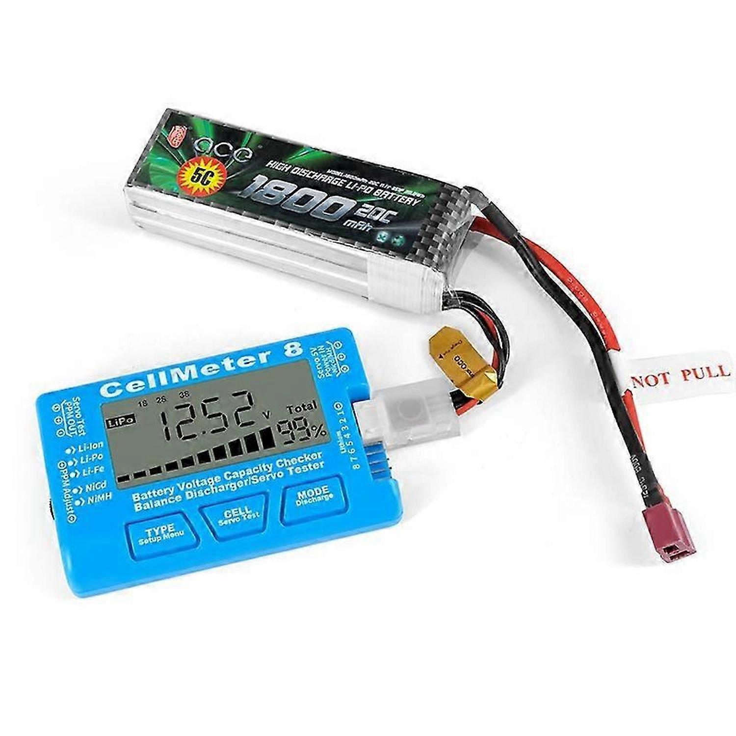 RC Cellmeter 8 Digital Battery Capacity Checker Controller Tester Voltage Tester for Li-Ion NiMH Nic