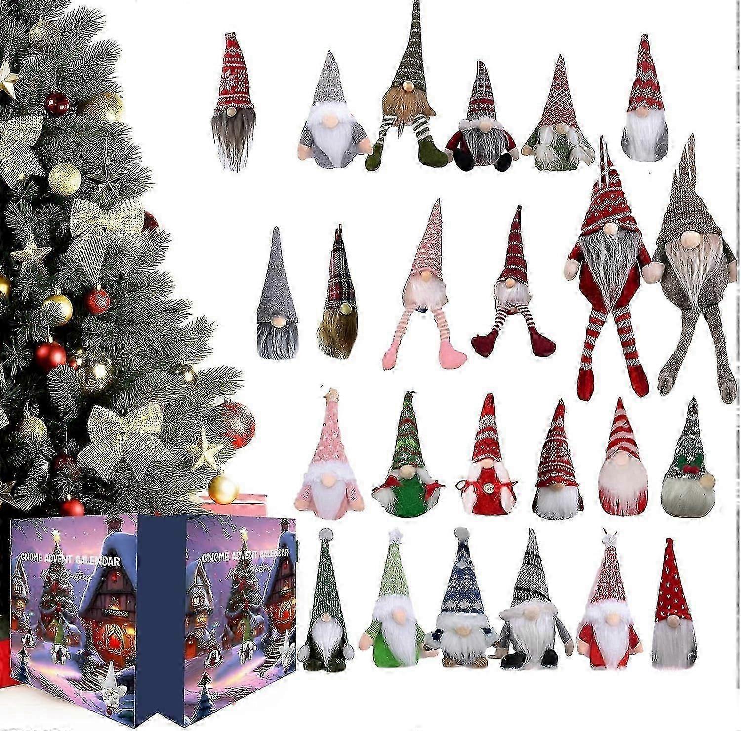 Christmas Gnome Advent Calendar 2025, 24 Plush Gnome Doll Christmas Countdown Calendar, Christmas Plush Gnome Toy Set For Adults & Kids