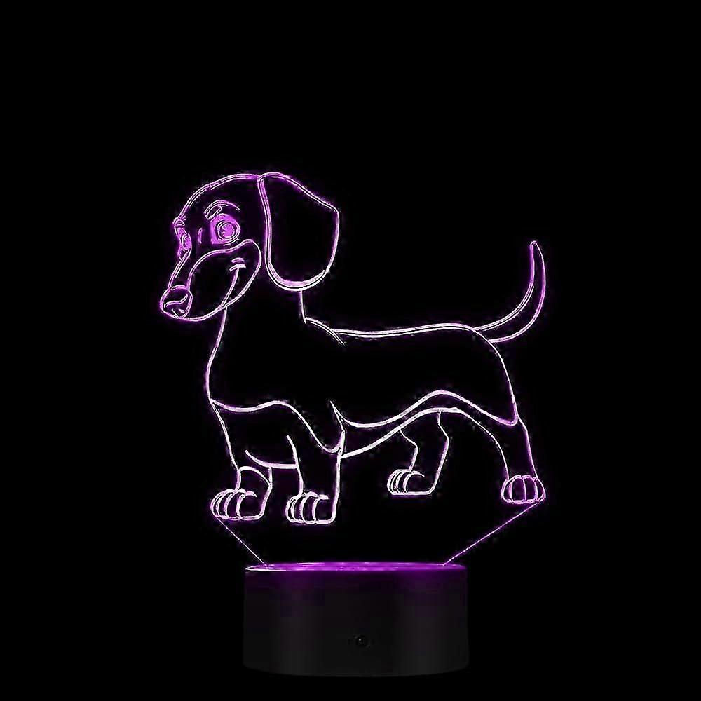 Dachshund LED Night Light 3D Decorative Lighting Color Changing Acrylic Lamp Gift for Dog Lovers