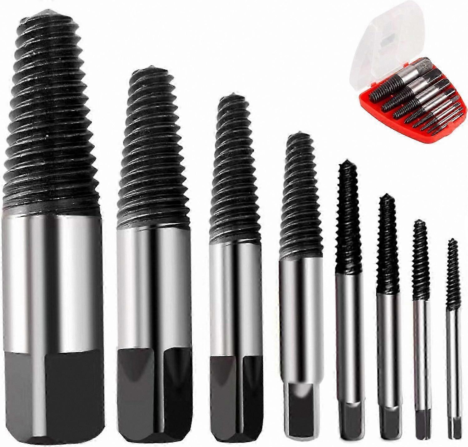 8-Piece Screw Removal Tool Kit for Extracting Broken Fasteners
