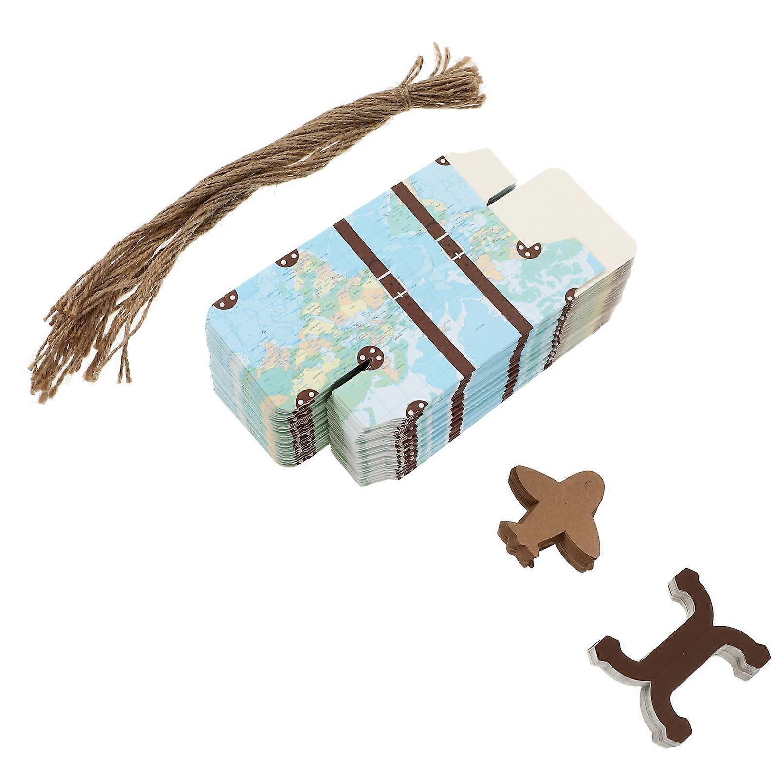 Candy Boxes Luggage Style for Storage Use 50Sets Sky-Blue Candy Holders