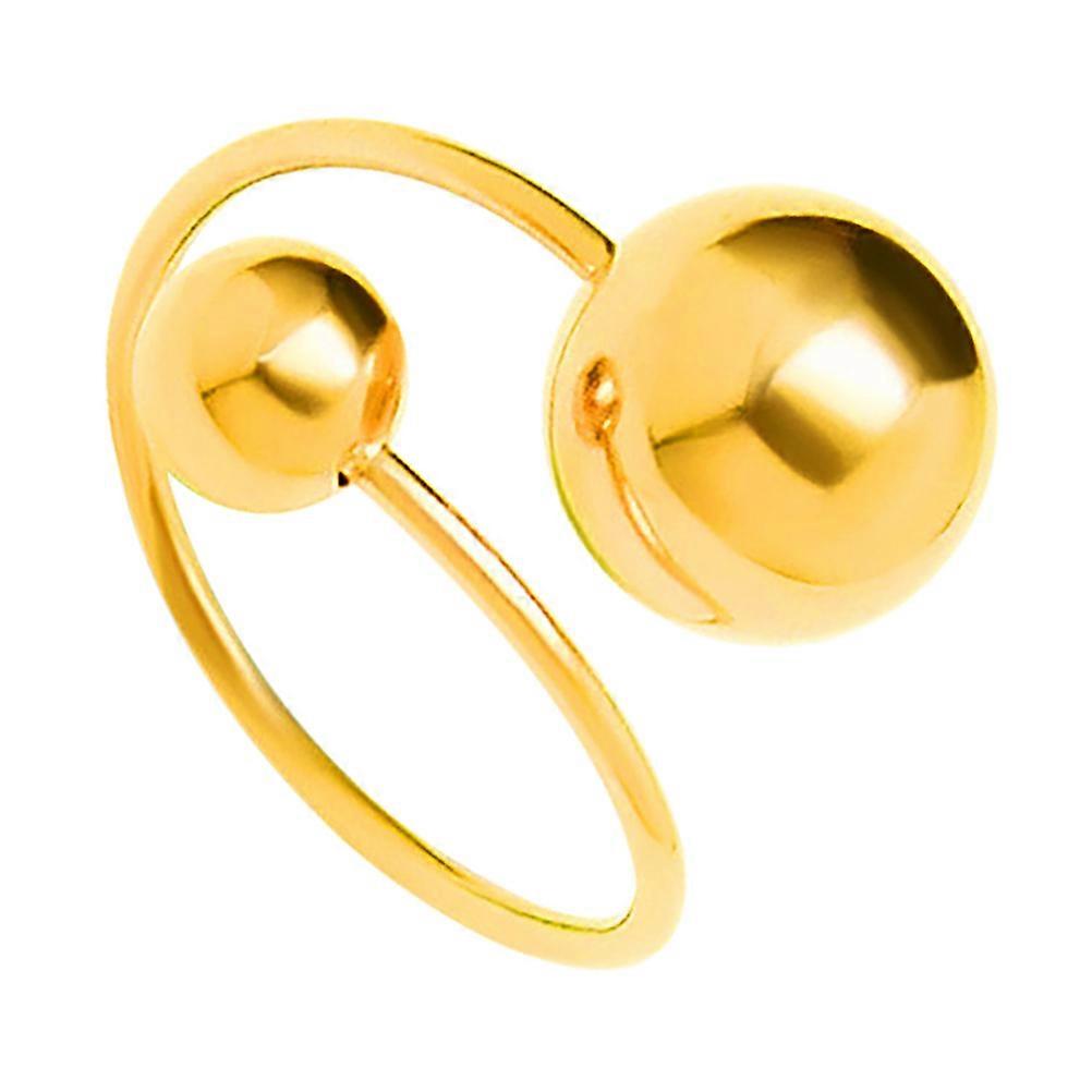 Golden Women Ring Adjustable Ring Stainless Steel Simple 2Pcs Set