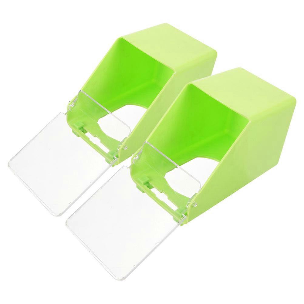 Cage Hanging Feeder for Pigeons Bird Food Container 4Pcs Light Green Plastic