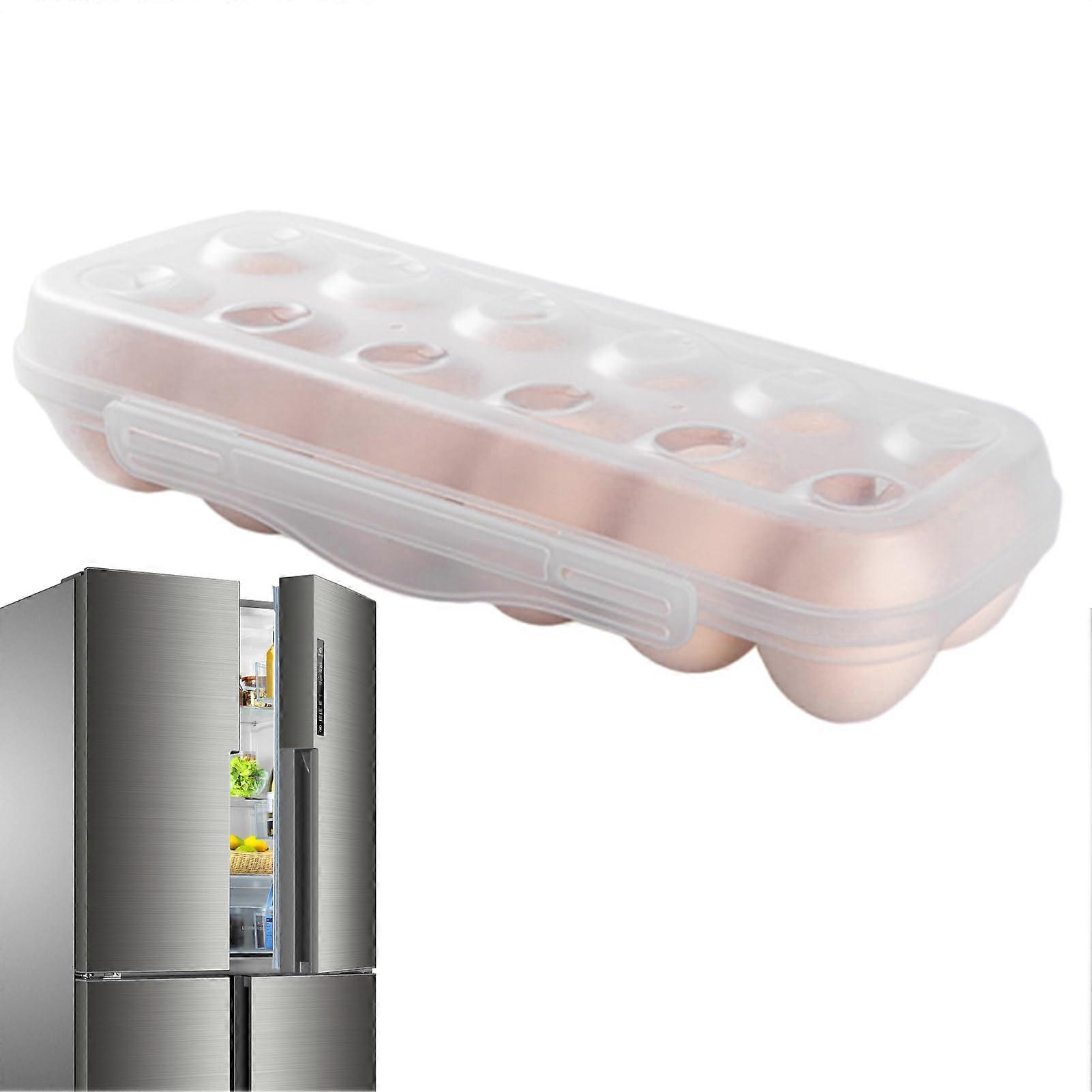 Egg Box for Refrigerator - Stackable Transparent Storage Container with Lid and Anti-Collision Grid for Fridge Organization