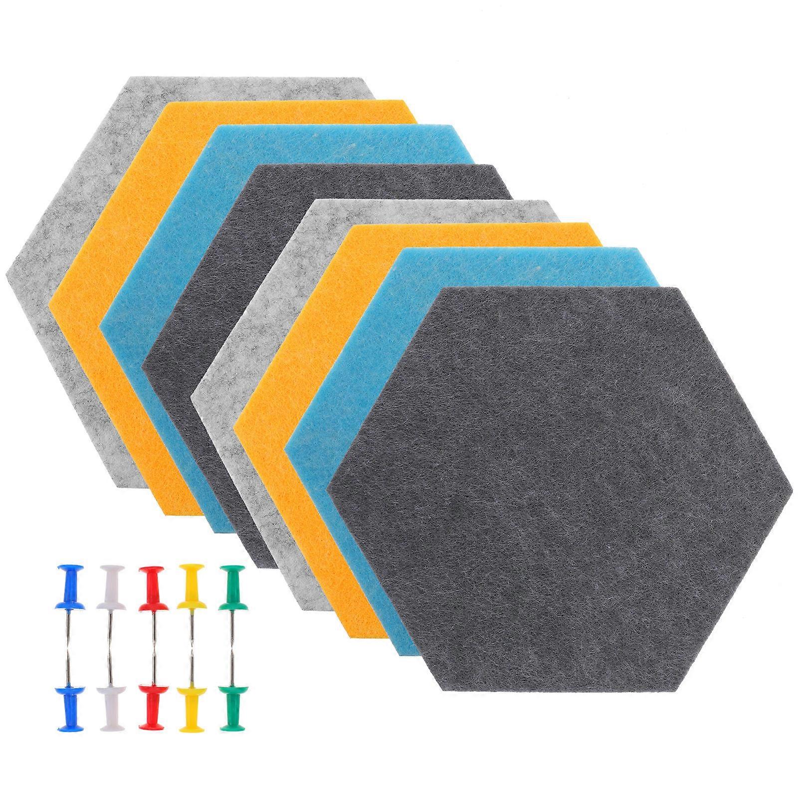 Colorful Hexagon Memo Board Wall Adhesive Felt Board for Home 24Pcs