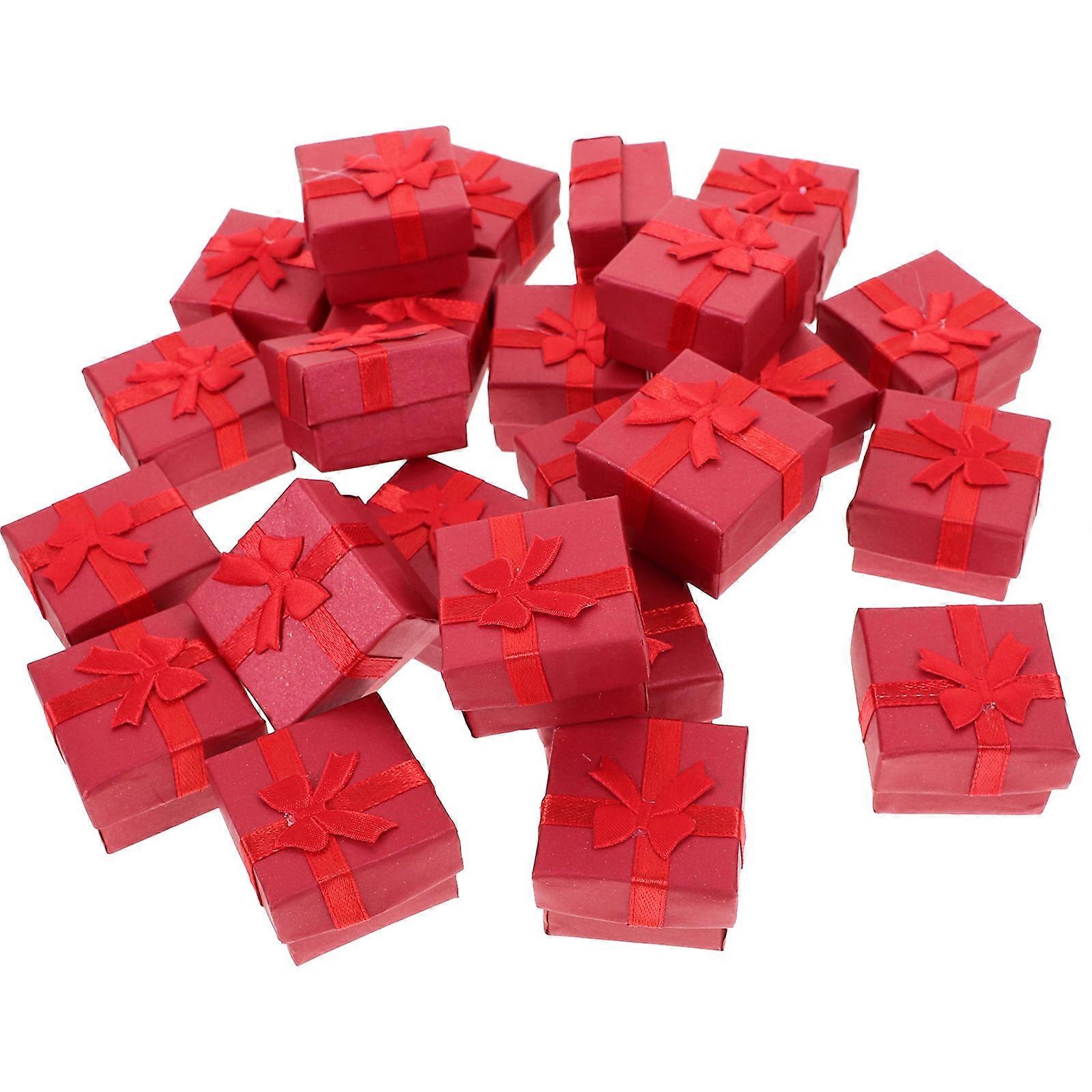 Jewelery Boxes 24Pcs Organizer Storage Gift Boxes for Earring Red