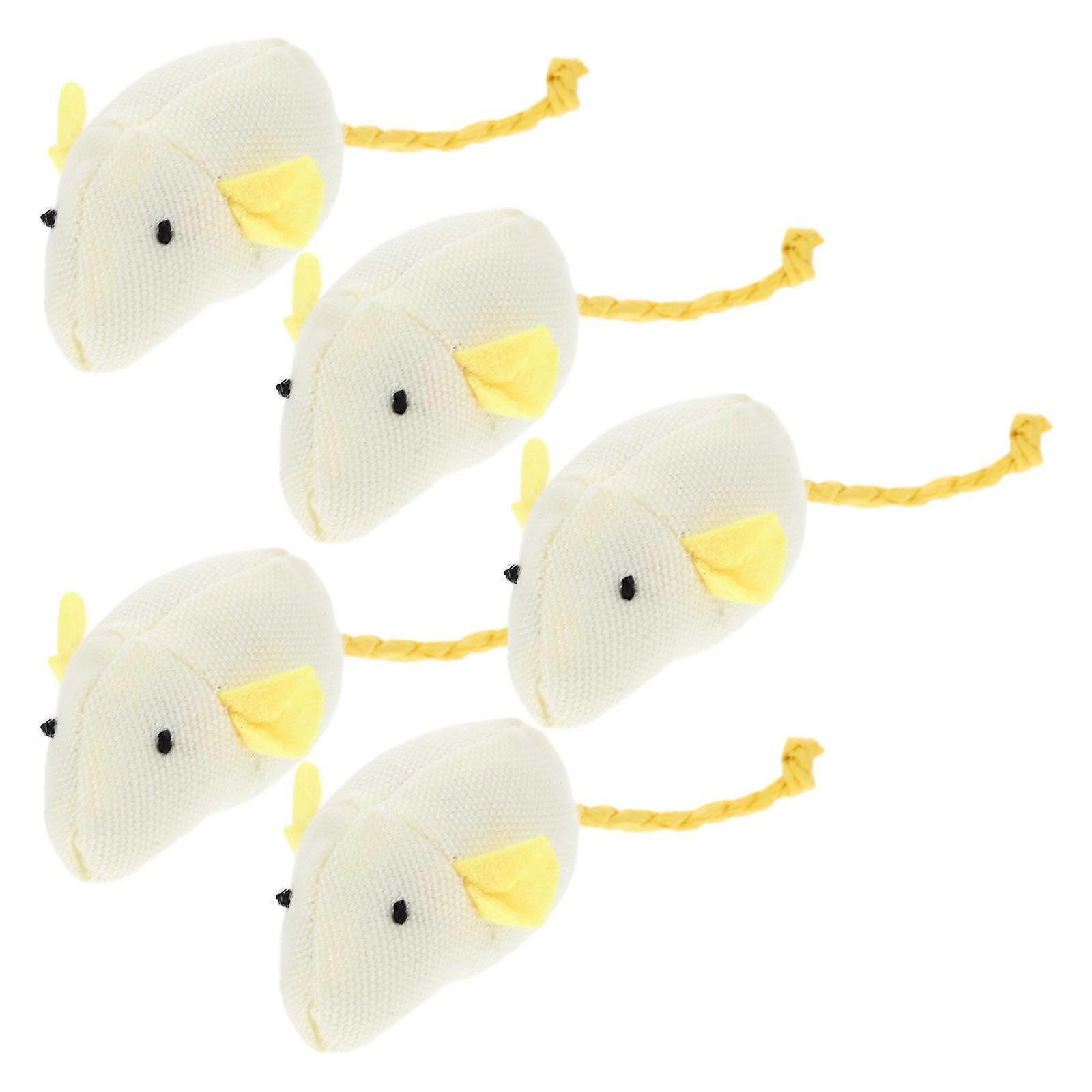 Chewing Mouse Cat Toy 5Pcs Plush Mouse Shaped Toys for Indoor Cats