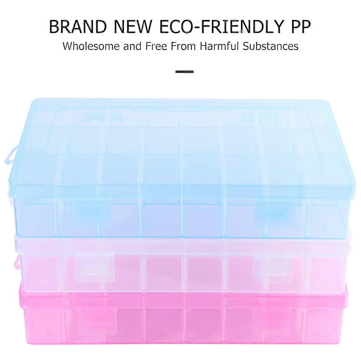 Jewelry Storage Box 1 Set 3Pcs Versatile Organizer For Jewelry Other Mini Items Transparent Mixed Color Shape