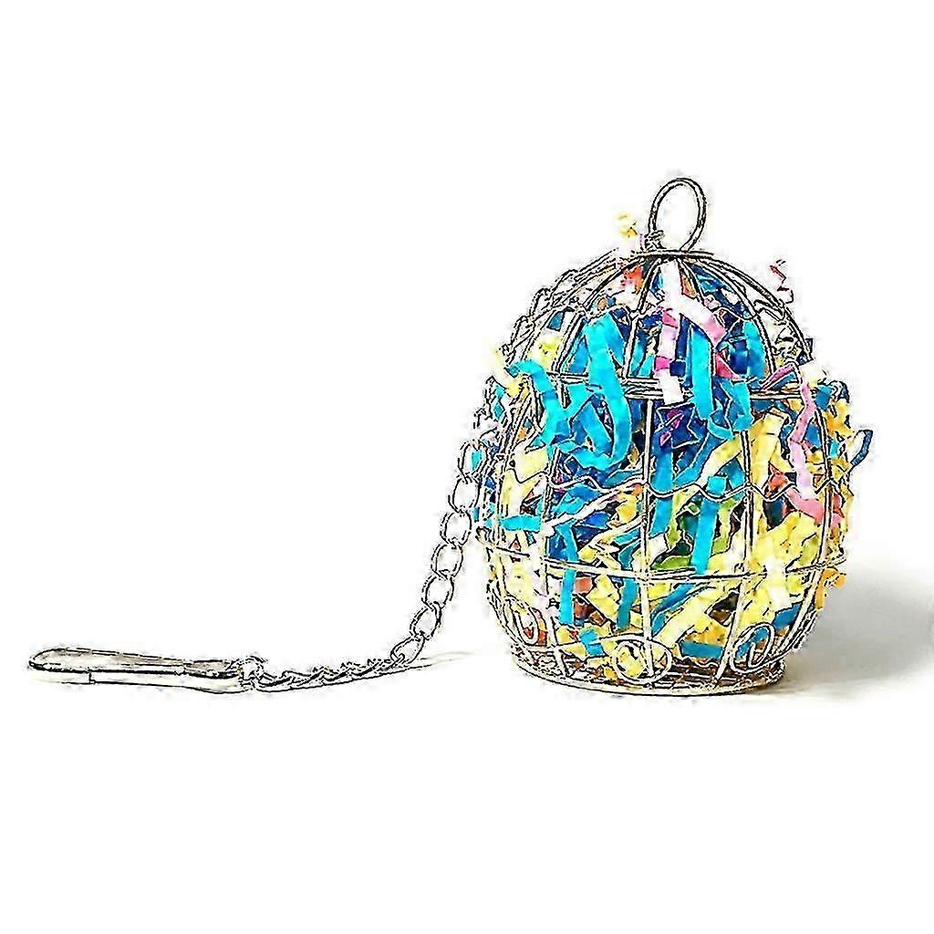 צעצוע מגרסה ציפורים נירוסטה כלוב האכלה תוכי ליקוט תלייה מיכל