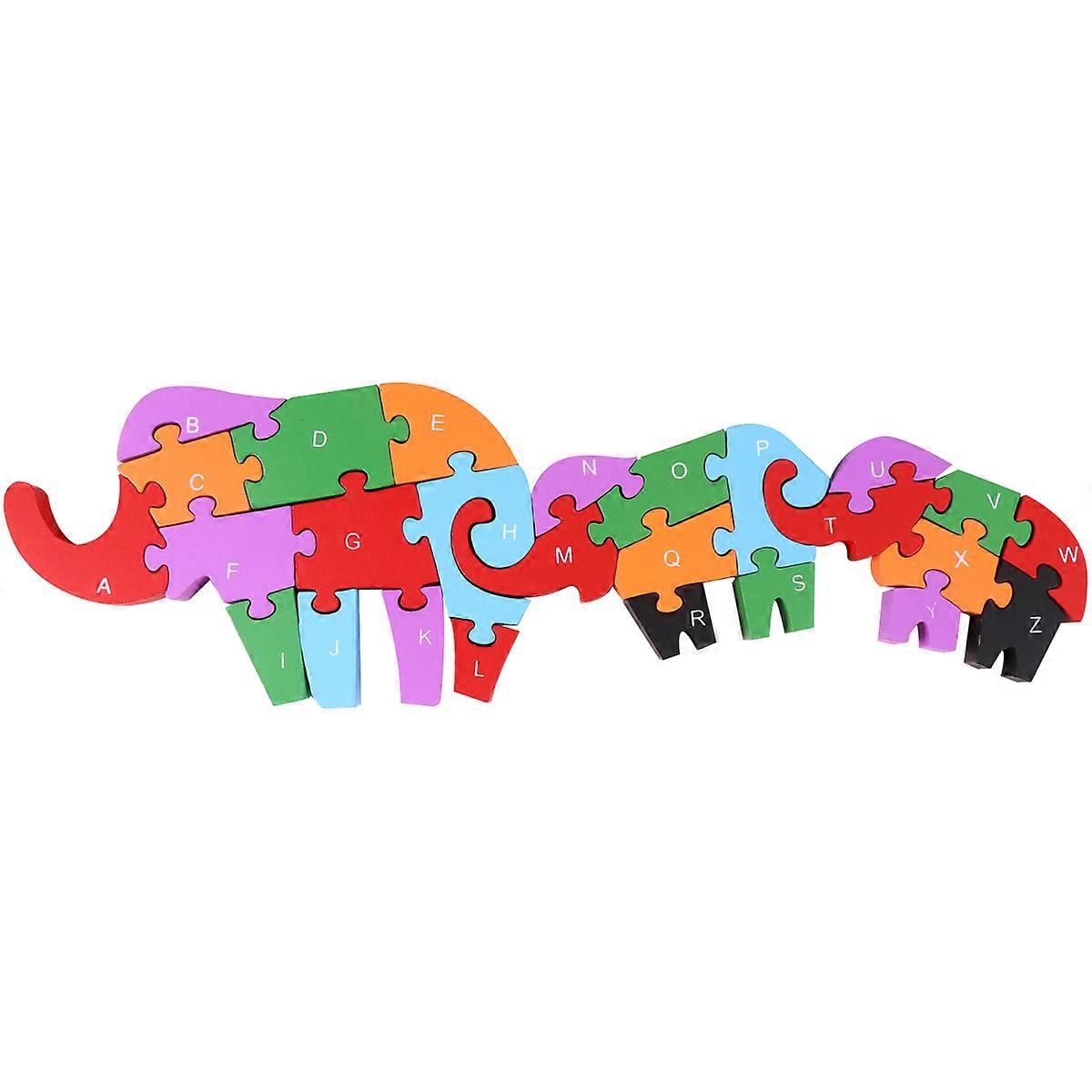 Building Block Toy Alphabet Wooden Jigsaw Puzzle for Kids Playing 2Pcs
