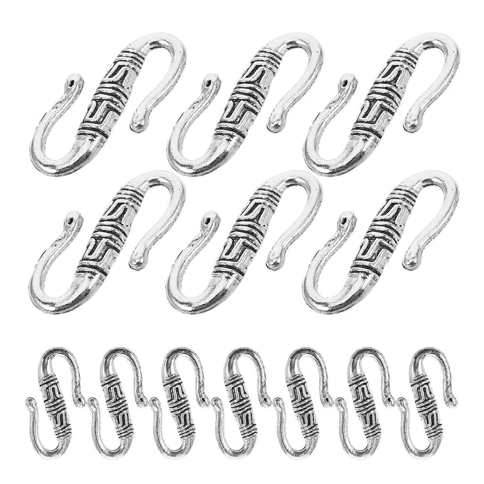 Silver S Shape Clasp for Jewelry Making 40Pcs Alloy Hook Link