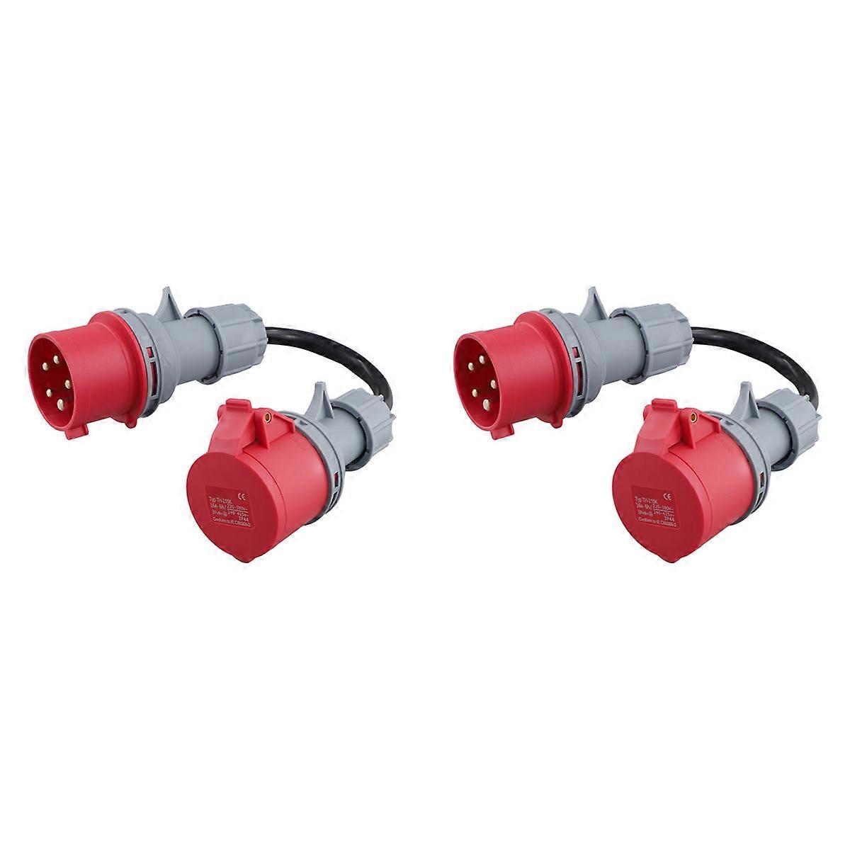 5pinový červený CEE adaptér 32A samec na 16A samice