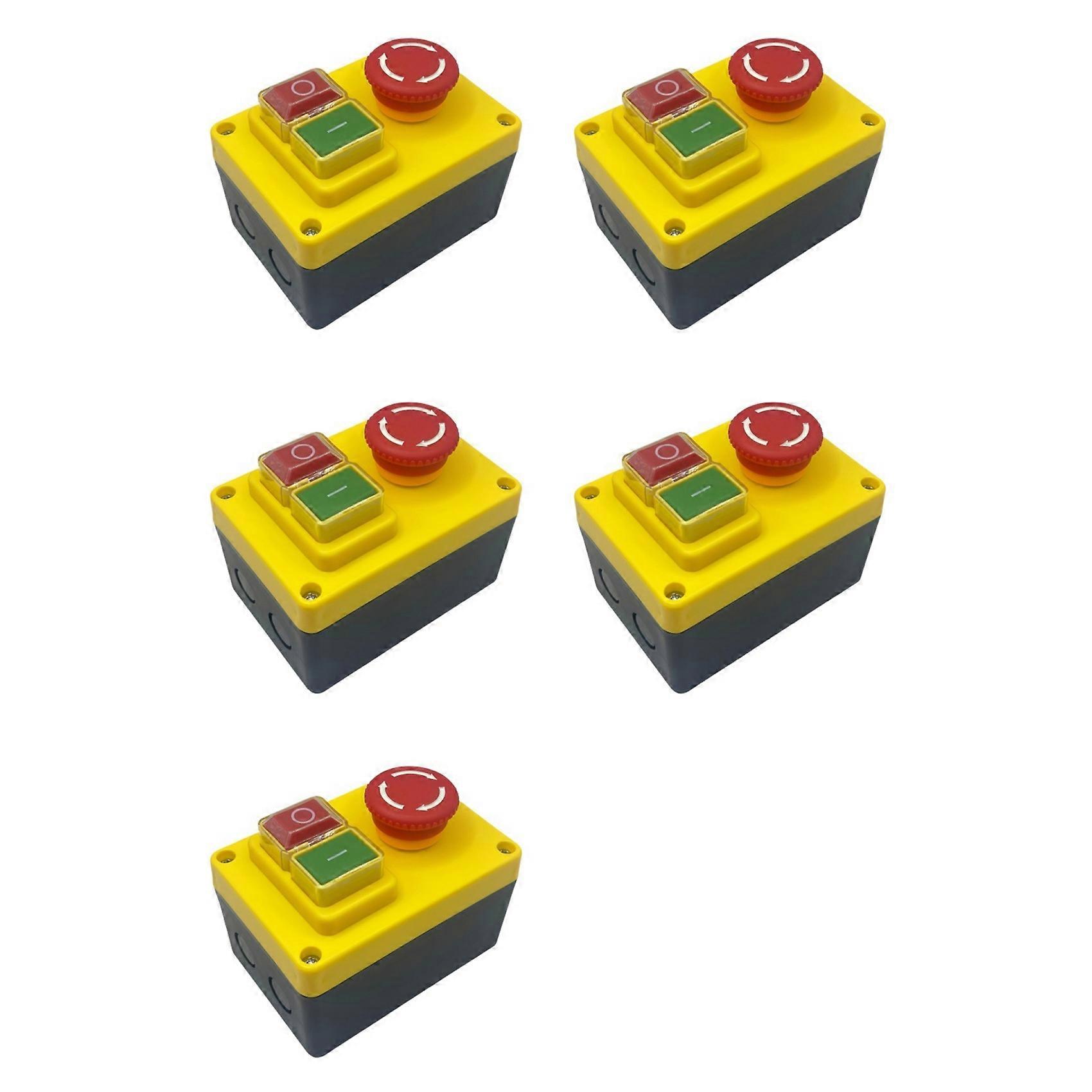 5X KJD17D 250V 16A Electromagnetic Push Button Switch Emergency Stop Switches for Electric Tools & Machine Tool