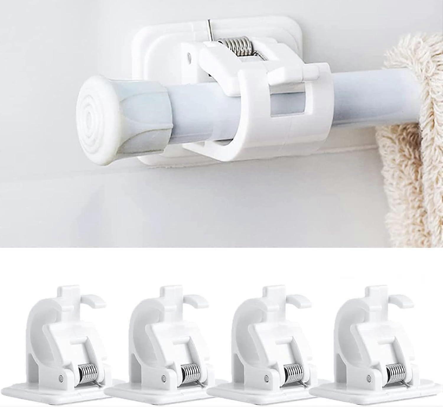 Pack Self Adhesive Curtain Rod Hooks No Drilling, Stick On Curtain Rod, No Drilling Curtain Rod Holder, Curtains or Towel Rods