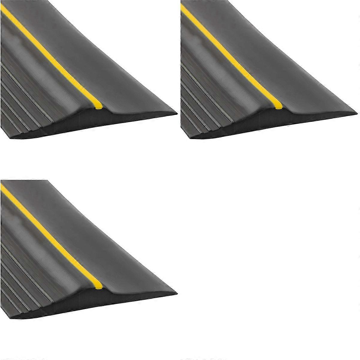3X Universal Garage Door Bottom Threshold Seal Strip Weatherproof Rubber (10Ft, Black)
