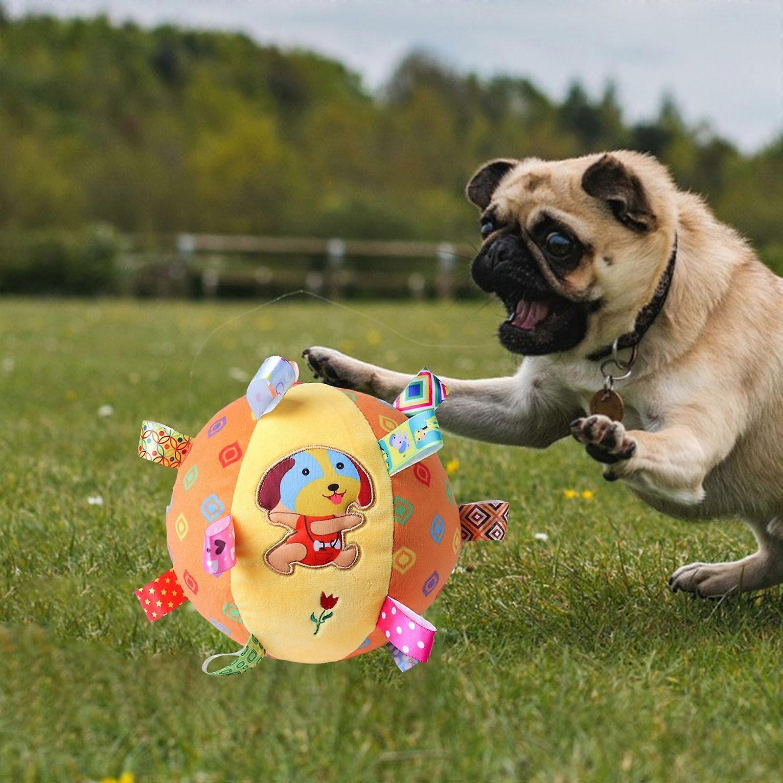 Dog Soccer Ball Toy with Bell Squeaky Portable Pet Interactive for Small Dogs
