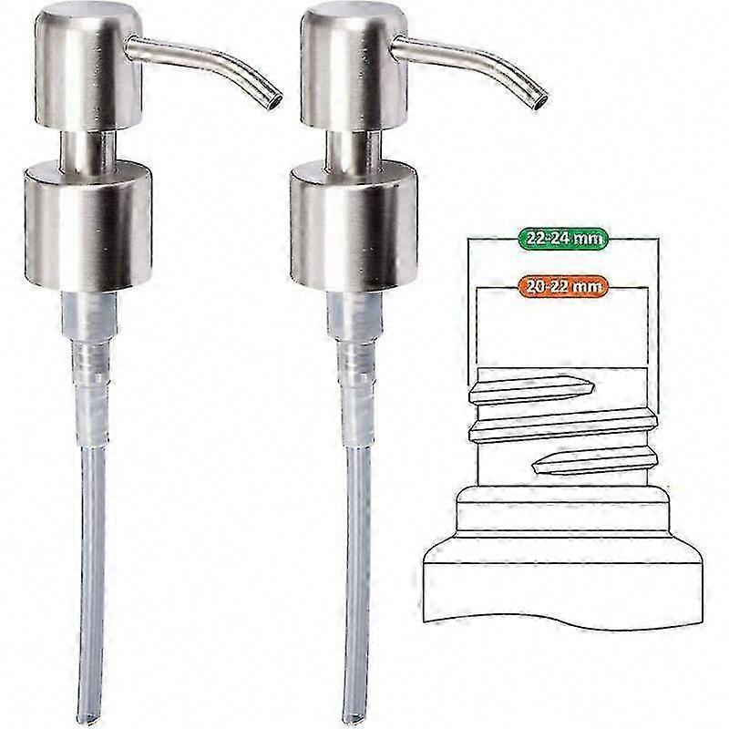 2er-Pack 24 mm Ersatzpumpe für Flüssigseifenspender, Edelstahl gebürstet