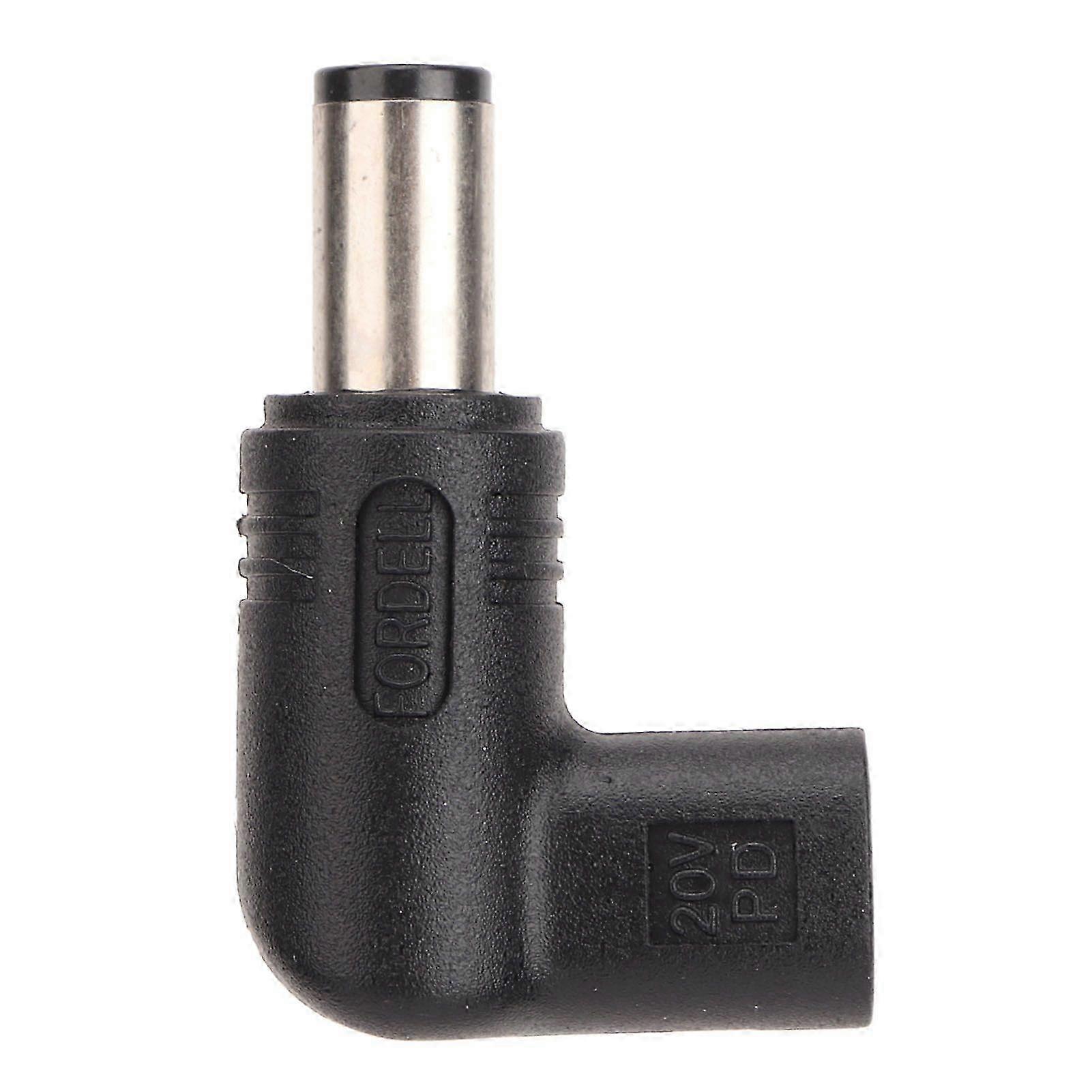25-26 100W PD USB 3.1 Type C Female USB C to DC 18.520V 7.4x5.0mm Male Adapter PD Emulator Trigger 90 Degree Angled for Dell Laptop