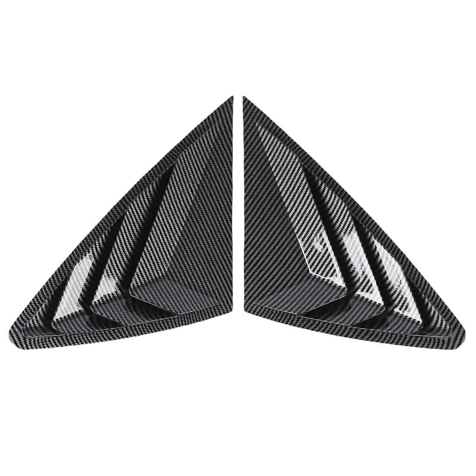 Pair of Rear Side Window Louver Air Vent Left Right Rear Window Shutter Cover Trim Replacement for GLC Coupe C254 Carbon Fiber Style NO.0099